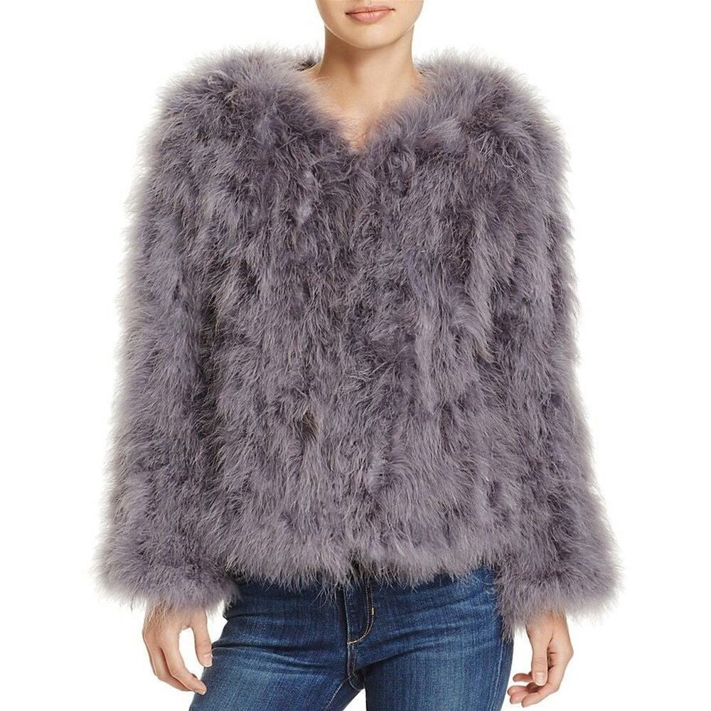 Pello Bello Lavender Faux Fur Bomber Jacket - S